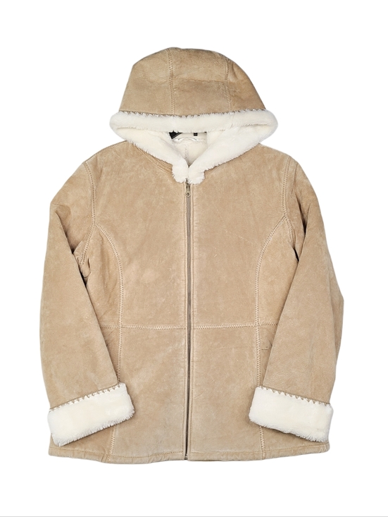 Fabio Jackets & Blazers - Vintage Fabio Penny Lane Suede Leather Coat Jacket Womens Large Tan Beige Lined